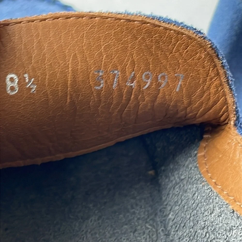 Aquatalia Nick Suede Blue Penny Loafers